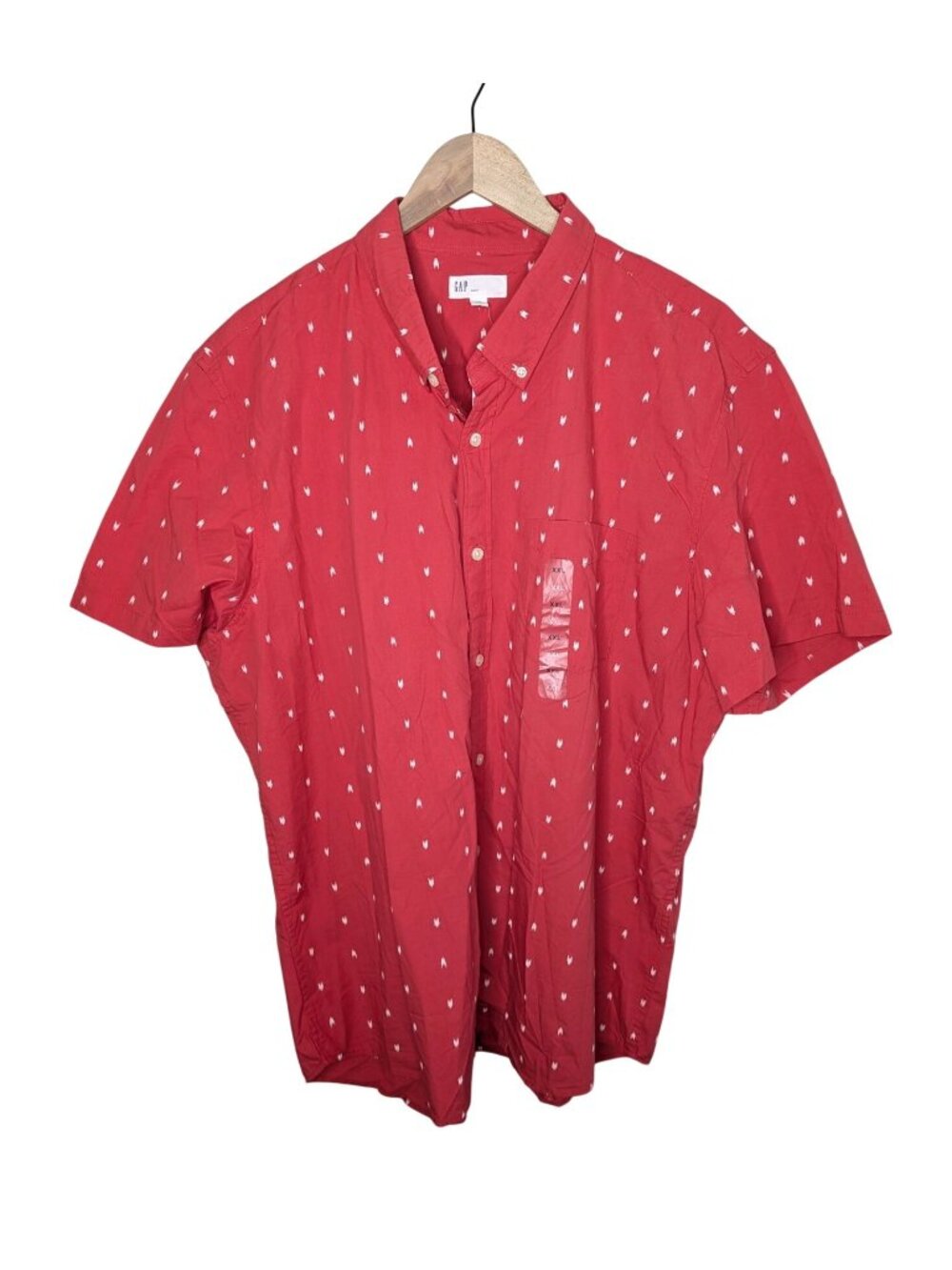 Gap Mens Red Arrow Slim Fit Poplin Cotton Button-Down Shirt XXL